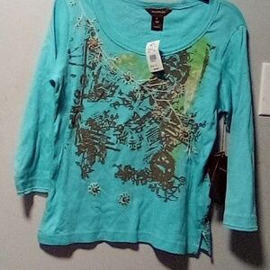 MULTIPLES brand ladies long sleeve pullover top. NWT.  Size Small.